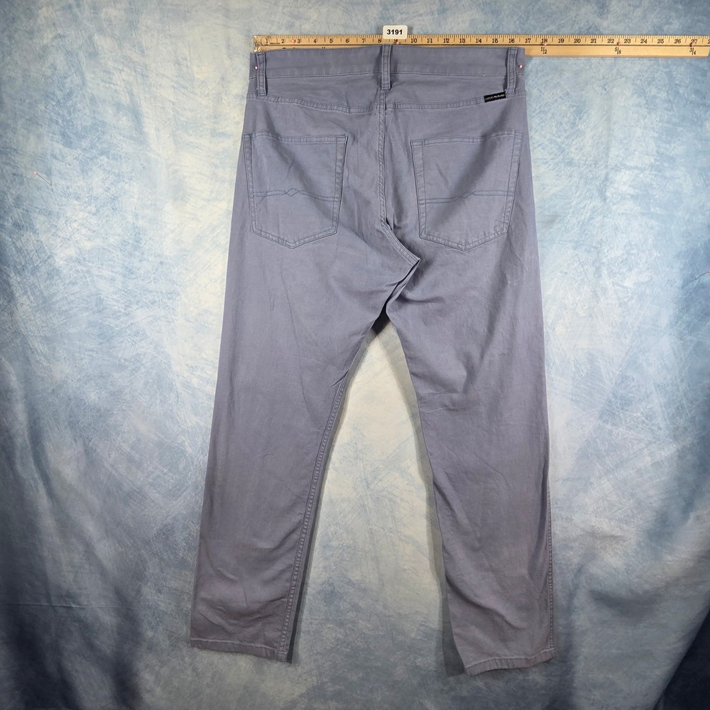 Lucky Brand 121 Heritage Slim Blue Gray Canvas Chino Pants Mens 33x32 - Picture 6 of 8